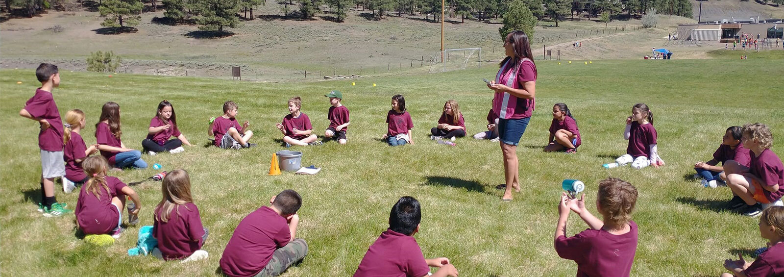 Kids Teacher Outside