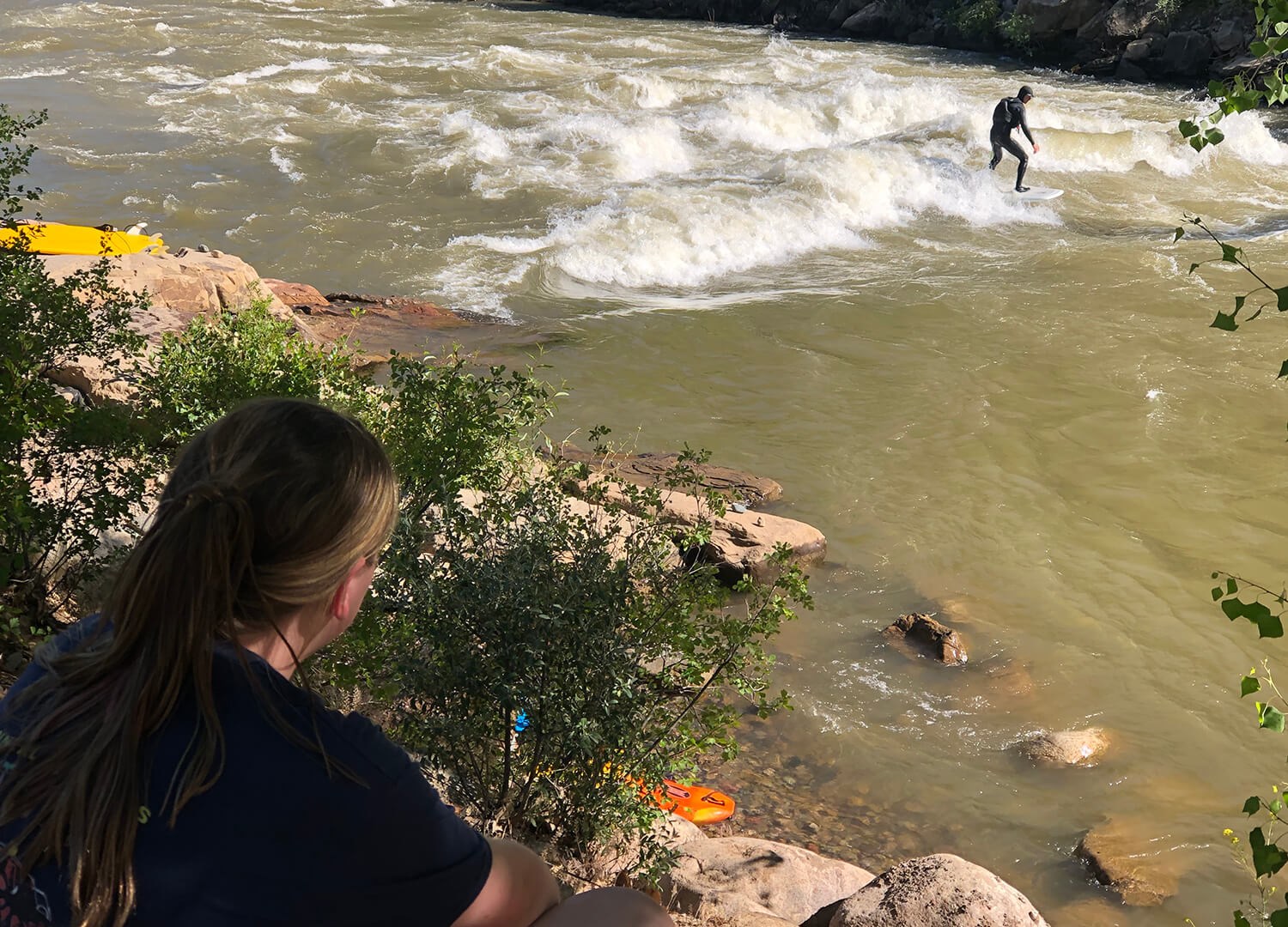 River Surfer at Santa Rita Park in Durango.